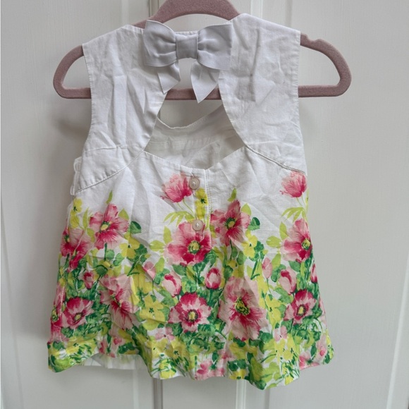 NWOT Janie & Jack 2T Girls White Floral Tank Top Blouse - Picture 4 of 5